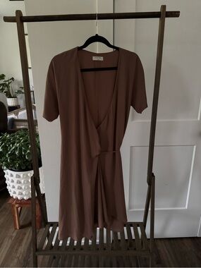 Babaton Dusty Mauve Wrap Dress